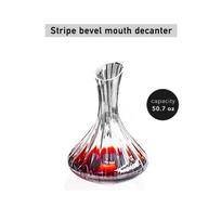 Stripe Bevel Mouth Decanter Crystal Wine Aerator Hand Blown Lead-free Crystal Glass Unique Design Wine Gift Accessories