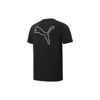 Puma Large Logo Back Crew Neck Casual Short Sleeve T-Shirt Unisex Tops Black 671961-01 S