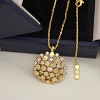 Honeycomb Interval Diamond Necklace 18K Aurous Material Luxurious, Beautiful, Noble, Atmospheric, Daily Wear Jewelry auksas