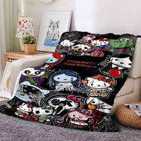 1 vnt. Hello Kitty Laimingo Helovino pledas Lengvas flanelinis užtiesalas sofai, lovai, kelionėms, stovyklavimui, svetainei, biurui, sofai, foteliui 80cmx120cm