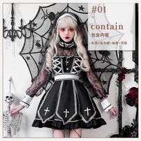 Halloween Costume Cross Nun Costume Vampire Dark Goth Ghost Dress Carnival Costume M
