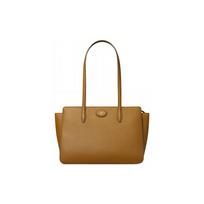 Tory Burch Robinson Double T Logo Pebble Leather Tote Bag Women tote Brown 143241-244 Basic Set (Bag+Dust Bag)