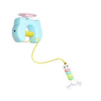 Electric Elevating Cats Toy Funny Teasing Bouncing Funny Exercise Teaser Toy for Felines with Long Rope Bouncing Toy mėlyna