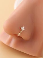 1pc Mini Four-Leaf Clover U-Shaped False Nose Ring, Women's Nose Clip, No Piercing Required auksas