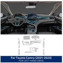 TPU apsauginė plėvelė Toyota Camry XV70 2022 interjerui, apsauganti nuo įbrėžimų, skaidrus lipdukas Set / Matte transparent / RHD juoda