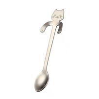 Stainless Steel Coffee Spoon Lovely Cute Cat Shape Teaspoon Dessert Snack Scoop Ice Cream Mini Spoons Tableware Kitchen Tools sidabras