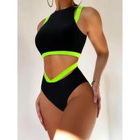 Bikini Set Two Piece Swimsuit Women With Sports Swimwear Female Bathing Swimming Suit Beach Wear Summer S žalia
