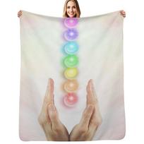 Relaxing Reiki Throw Blanket Faux Fur Soft Warm Blanket for Bed Size: 75*100cm, Weight: 230 GSM