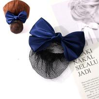 Satin Professional Headwear Korean Bun Snood Women Spring Clips Ponytail Clip Hairgrips Cover Net mėlyna