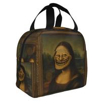 Mona Lisa Troll Face Quest Video Meme Game Comic Resuable Lunch Box for Funny Anime Thermal Cooler Food Insulated Lunch Bag One Size