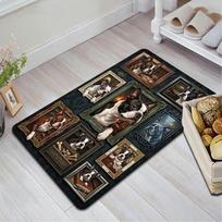 Canine Portraits Gallery Pattern Rug Floor Mat for Living Room or Bedroom Soft and Comfortable Carpet a Gift for Birthday and Holiday. 40x60cm( 15x23in ) įvairiaspalvis