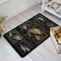 Fishes Art Pattern Rug Floor Mat for Living Room or Bedroom Soft and Comfortable Carpet a Gift for Birthday and Holiday. 40x60cm( 15x23in ) įvairiaspalvis
