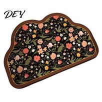 Light Luxury Home Decor Rug Retro Floral Bath Mat, Non-slip Super Absorbent Bathroom Rug, Diatomaceous Earth Quick-drying for Front Door Soft 40x60cm B