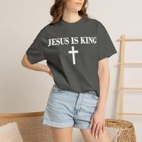 Jesus Is King T-shirt | Christian Cross Scripture Back Print 3XL