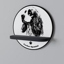 English cocker spaniel round shelf black