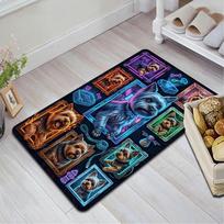 Cybernetic Canine Collage Pattern Rug Floor Mat for Living Room or Bedroom Soft and Comfortable Carpet a Gift for Birthday and Holiday. 40x60cm( 15x23in ) įvairiaspalvis