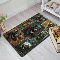 Bear Family Frames Pattern Rug Floor Mat for Living Room or Bedroom Soft and Comfortable Carpet a Gift for Birthday and Holiday. 40x60cm( 15x23in ) įvairiaspalvis