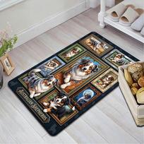 Australian Shepherd Portraits Pattern Rug Floor Mat for Living Room or Bedroom Soft and Comfortable Carpet a Gift for Birthday and Holiday. 40x60cm( 15x23in ) įvairiaspalvis