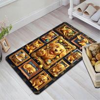 Golden Paws Frames Pattern Rug Floor Mat for Living Room or Bedroom Soft and Comfortable Carpet a Gift for Birthday and Holiday. 40x60cm( 15x23in ) įvairiaspalvis