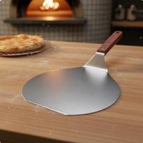 Wood Handle Pizza Peel Sturdy Round Tray Cooking Tool
