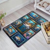 Ocean Fish Collage Pattern Rug Floor Mat for Living Room or Bedroom Soft and Comfortable Carpet a Gift for Birthday and Holiday. 40x60cm( 15x23in ) įvairiaspalvis