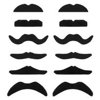 12Pcs Faux Mustache Funny Costume Mustache Pirate Party Halloween Cosplay Fake Mustach Beard Whisker Kid Adult Novelty Supplies