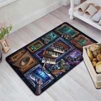 Cyberpunk Music Instruments Pattern Rug Floor Mat for Living Room or Bedroom Soft and Comfortable Carpet a Gift for Birthday and Holiday. 40x60cm( 15x23in ) įvairiaspalvis