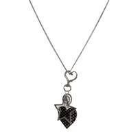 Black Keychain Heart Hanging Clip Bag Pendant Cool Polka Dot Necklace  Gift juoda