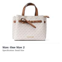 MICHAEL KORS Emilia Coated Canvas Square Handbag, Shoulder Bag, Crossbody Bag Small Womens Vanilla White 35H0GU5S1B-VANILLA One Size 2