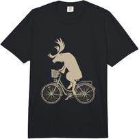Funny Moose on Bikes Gift Fun Comfort Colors Adult Heavyweight  Unisex T-Shirt L
