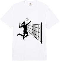 Volleyball Spike in Front of Net Sport Gift Comfort Colors Adult Heavyweight  Unisex T-Shirt S