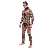 SLINX 3mm Kamufliažinis Kostiumas Vyrams Su Gaubtu Atskiriamas Nardymo Kostiumas Su Šilumos Izoliacija Snorkeliavimui Scuba Plaukimui Small gray