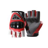 Anti-Slip Motorcycle Gloves Shock-Absorption Half Finger Gloves Riding Gloves  Unisex Riding XL raudona