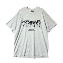 90s USA-made Single Stitch Cow Animal Illustration Vintage T- Unisex T-Shirt XXL