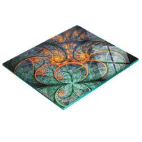 Kitchen Multifunctional Decorative Glass Board Fractal Flower 60X52 Cm
