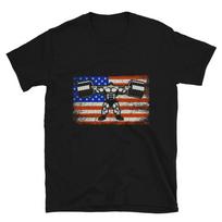 Powerlifting American US Flag Bodybuilding Gym Fitness Muscle T-Shirt 4XL
