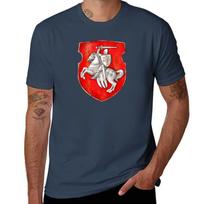 Belarus Old Coat Of Arms White Knight On Red Tshirt Stylish Graphic Short Sleeve Top S