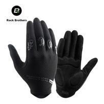 ROCKBROS Full-Finger Cycling Gloves for Road And Mountain Bikes, Touchscreen Compatible, Spring/summer Men's And Women's Gloves, Black, XL