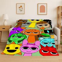 Music Sprunki Incredibox Game Soft Flannel Throw Blanket,Cozy Blanket for Bed,Couch,Sofa,Bedroom,Living Room,Travel,Picnic kids 75x90cm