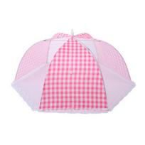 Collapsible Lace Mesh Picnic BBQ Camp Outdoor Protector Food Cover Anti Fly Mosquito Kitchen Helper rožinė