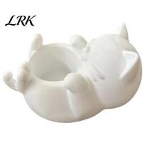 Desktop Cat Statue 3D Fortune Desk Storage Box, Cute Money Jewelry Organizer Small Holder for Rings, Mini Planter Home Decor Figurine, Creative balta