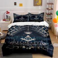 Dark Masonic Symbol Gothic Bedding Set  Bedding set (1 duvet cover, 2 pillowcases, duvet not included) 135x200cm
