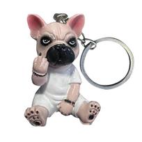 Funny Bull Dogs Keychain,Creative Finger Bull Dogs Keychains,Cool Portable Dog Decortion One Size