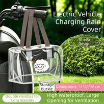 Large Bottom Opening Electric Scooter Charger Pouch Plug Socket Protection Organizer  Storage Black handle lamb