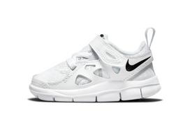 Nike Free Run 2.0 Comfortable Cushioning, Wear Resistant Low top Toddler Shoes White Black Infant And Toddler DA2692-100 22