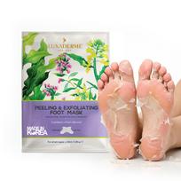 LuxaDerme Korean Foot Peeling Mask with Glycolic, Salicylic & Lactic Acids | Peeling & Exfoliating Treatment for Dry Skin & Callus Removal | Baby-S
