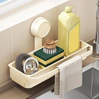 Plastic Suction Cup Rag Drainage Rack Self-draining Moisture-proof Sink Drain Rack with Hanging Rod Reusable smėlis