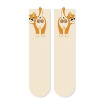 Elastic Husky Dog Socks Breathable Dachshund Socks Whimsical Puppy Eggs Socks  All Seasons Shiba Inu