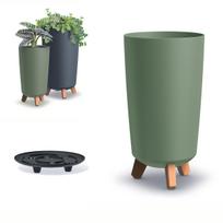GRACIA TUBUS SLIM DGTL200 flowerpot on legs | Earthy green
