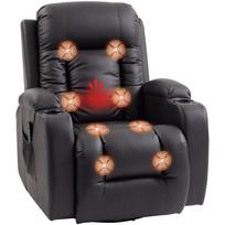 Massage Chair with Rocking, Reclining & Heat Function, 3 Modes, Swivel, Dark Brown 99 x 82 x 103 cm ruda